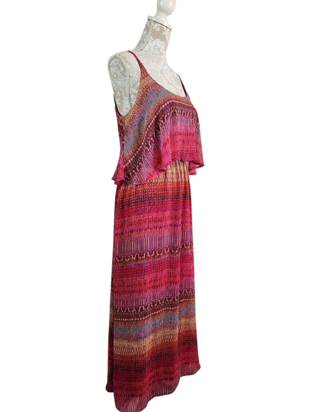 Urban Love  Boho Southwest Aztec Colorful Flirty Maxi Size M